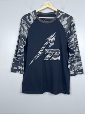 Metallica M72 Tour Black Camo 72 Seasons Album Tee Shirt Size L; Metal, Music